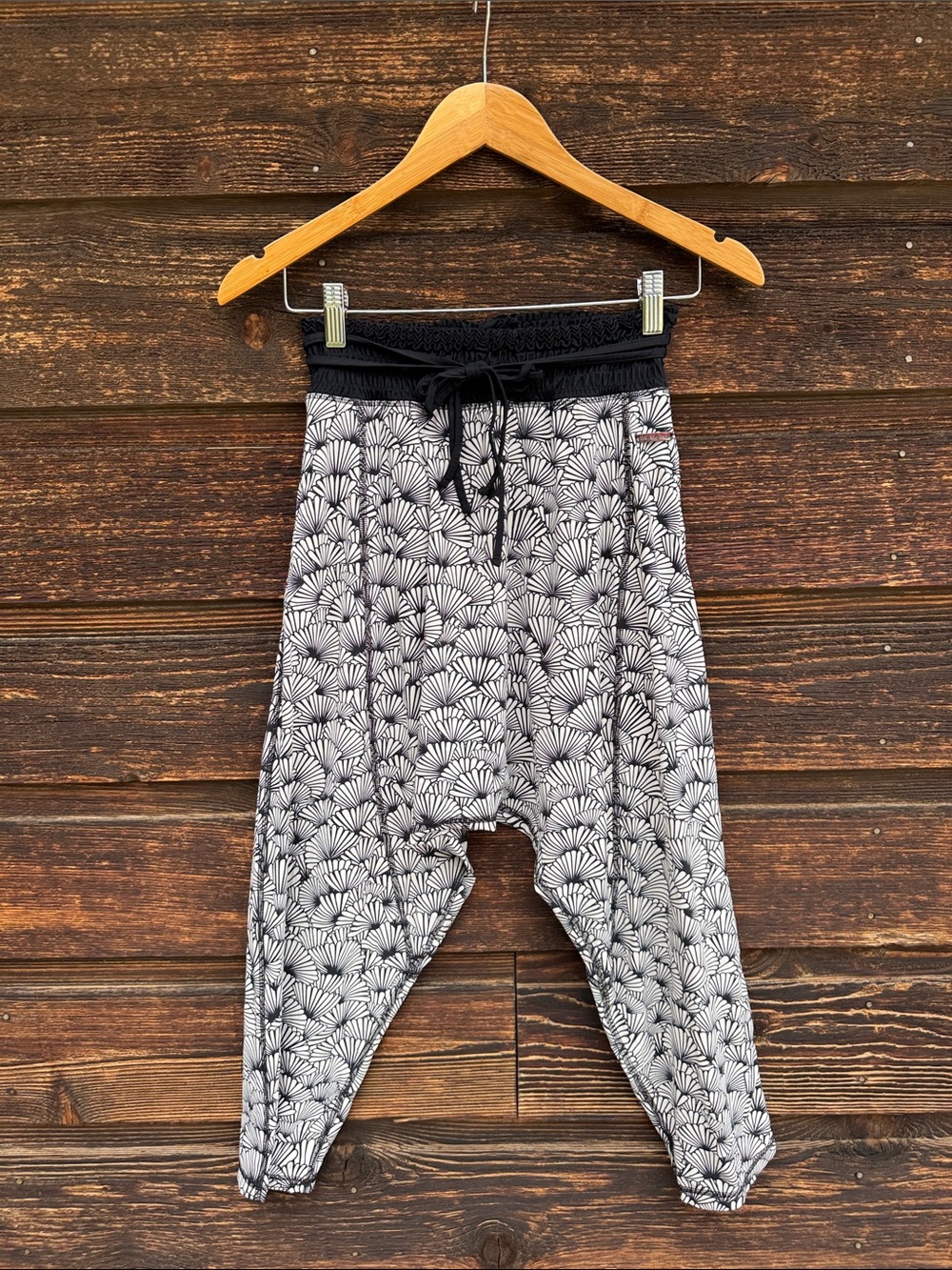 Sweaty Betty Black and White Patterned Harem Pants